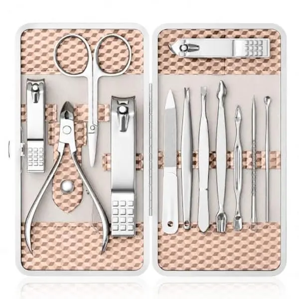 Professional Nail Care kit Manicure Grooming Set with Travel Case(Rose Gold)