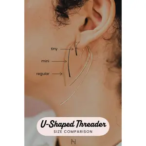 U-Shaped Threader Hoop Earrings, Gold Fill, Rose Gold Fill or Sterling Silver