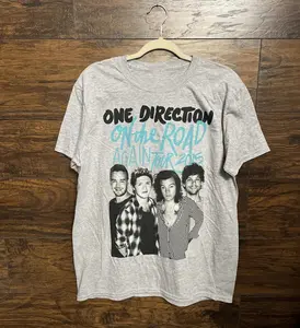 One Direction Group T-shirt - On The Road Again 2015 Gray All Size Shirt