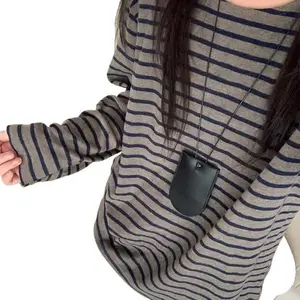 Sports top; teen striped long-sleeve T-shirts; fairy grunge print baggy tops; vintage Harajuku shirts; vintage streetwear; everyday style