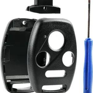 Cutting NOT Required - Key Fob Keyless Entry Remote Shell Case & Pad fits Honda 2003-2012 Accord / 2006-2013 Civic EX / 2009-2015 Pilot /2005-2006 CR-V