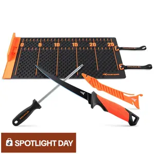 KastKing EZ Fillet Fish Fillet Mat, Anti-slip Texture With 25" Integrated Ruler, Extended Dimensions, Easy to Clean Material, Portable Storage, Fish Cutting Board Chopping Block Ceramic Knives Steel SummerVibes