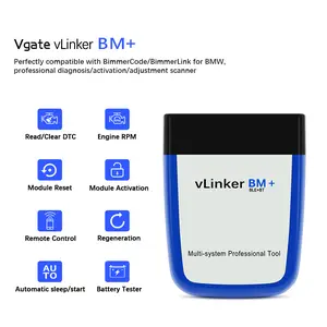 Vgate vLinker BM+ OBD2 Bluetooth Scanner for BMW/Mini BimmerCode, Car Code Reader for iOS, Android, and Windows Automotive Diagnostic Tool Automotive Diagnostic Tester