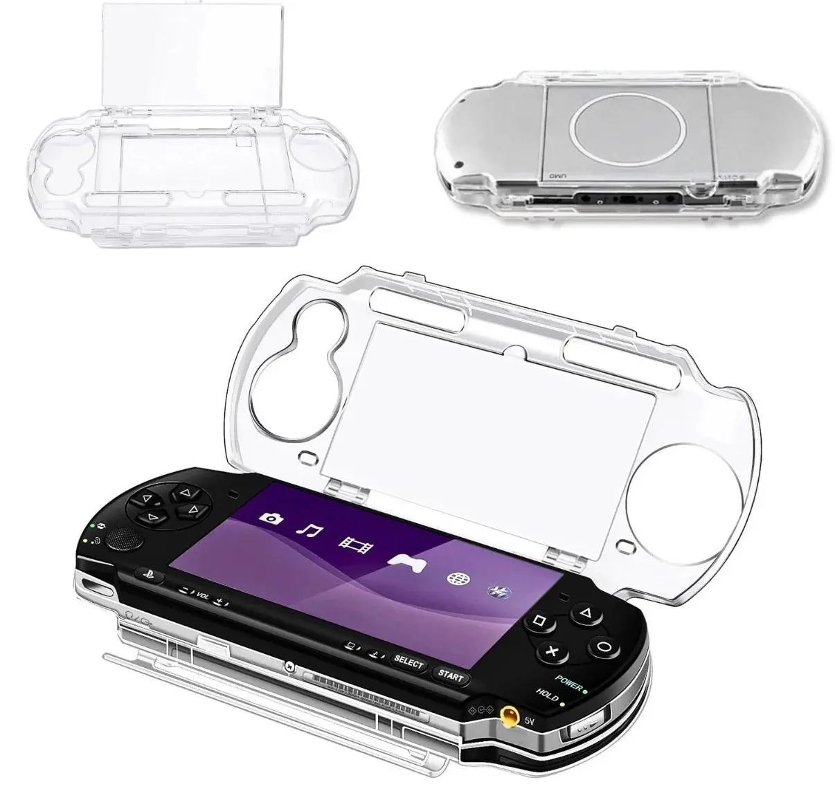 Transparent Protective Case for PSP 2000 & PSP 3000 – Shockproof Scratch Protection Cover