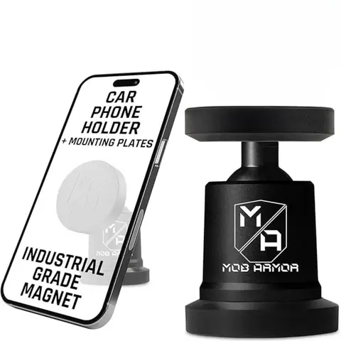 MOB ARMOR MobNetic Maxx Magnet Car Phone Holder - Billet Aluminum Universal Dashboard Mount, 90lb Rare-Earth Pull Force Magnet, 24h Cure Mount, Cars Accessories Universal Fit Auto Interior Accessory