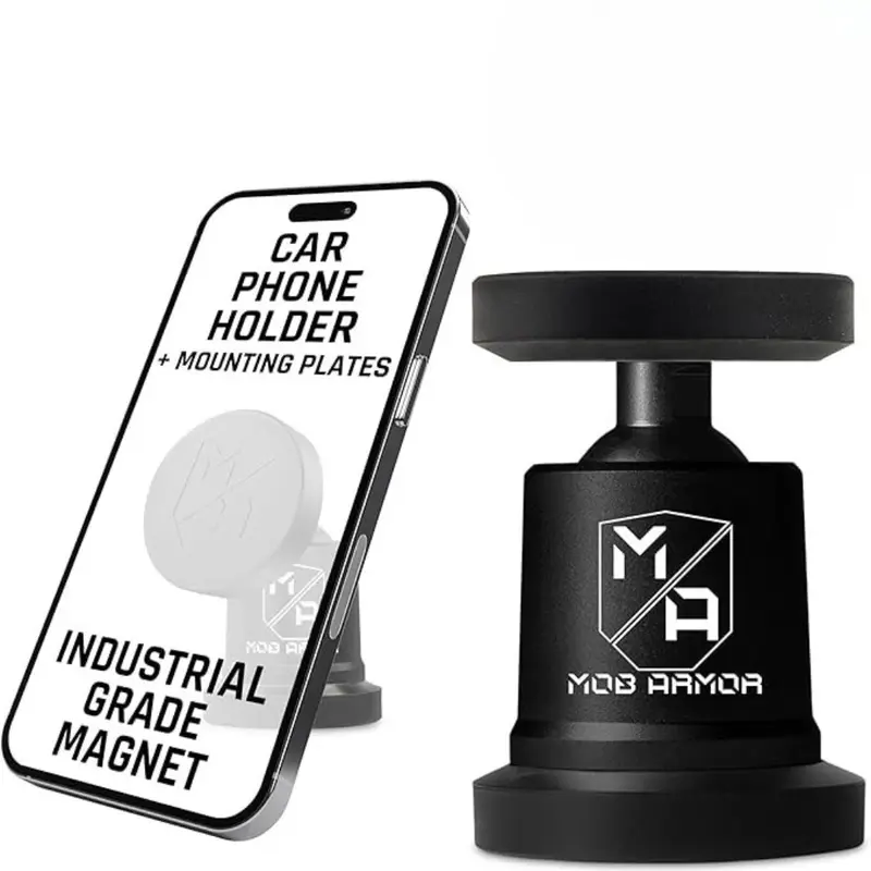 MOB ARMOR MobNetic Maxx Magnet Car Phone Holder - Billet Aluminum Universal Dashboard Mount, 90lb Rare-Earth Pull Force Magnet, 24h Cure Mount, Cars Accessories Universal Fit Auto Interior Accessory