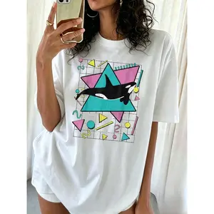 Orca Killer Whale Vintage 90s Retro 1990s Aesthetic Vibes T-Shirt,Men's T-shirt, Women's T-shirt,Pattern T-shirt, Personalized T-shirt,New Arrival