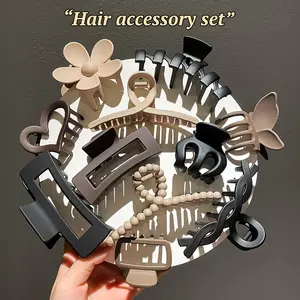 【FaddishDeal】11PCS Matte anti-slip hair clips with strong grip, various styles of clips, suitable for long curly straight hair, neutral color hair accessories