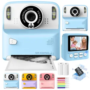 Kids Instant Printing Camera with 32GB Memory Card & 5 Rolls Paper, Video Selfie Toy, 2.4-Inch Screen Digital Cam, Christmas Birthday Gift