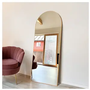 71"x26" Arched Full Length Mirror, Full Body Standing Mirror Floor Mirrors, Gold