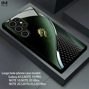 Mystical Dragon Pattern Glass Protective Phone Case Cover, High-End Business Style, Compatible with Samsung S25-S20 & Note Series, Batch Sj20101014