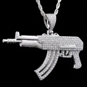 Iced Out AK47 Pendant 925 Silver