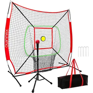6x6FT Baseball Net, Baseball & Softball  net with Batting Tee, Strike Zone & Circular Target and Weighted Ball, Portable Design with Compact Storage, for