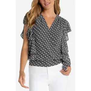 Ruffle Sleeve Draped Blouse (Liverpool)