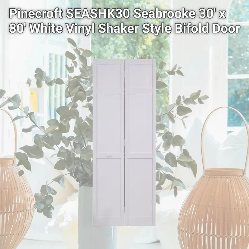 Pinecroft Seabrooke 30' x 80' White Vinyl Shaker Style Bifold Door ...