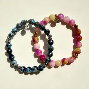 TTT Live Exclusive Persia Jade & Blue Agate Gemstone Bracelet Bundle