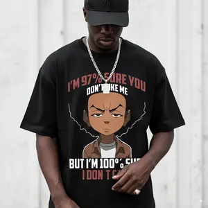 Boondocks t-shirt Men's Short-Sleeved Fun Pattern T-Shirt Series - Black - For Men - Casual Wear - Great Gift for Boondocks Fans