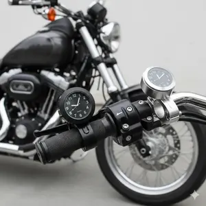 Motorcycle Handlebar Clock - Waterproof Shockproof Bike Gauge with Luminous Dial, Easy Mount for Cruiser ATV Dirt Bike Upgrade, Night Vision Durable Accessory Motorbike Motorcycle Accessories