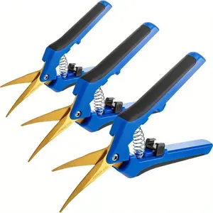 3pcs Pruning Shears Gardening Hand Pruning Snips Gardening Scissors with Stainless Steel Precision Blades(Blue)