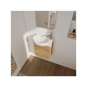Dolonm 16 Inch Modern Design Floating Bathroom Vanity With Sink For Small Bathrooms