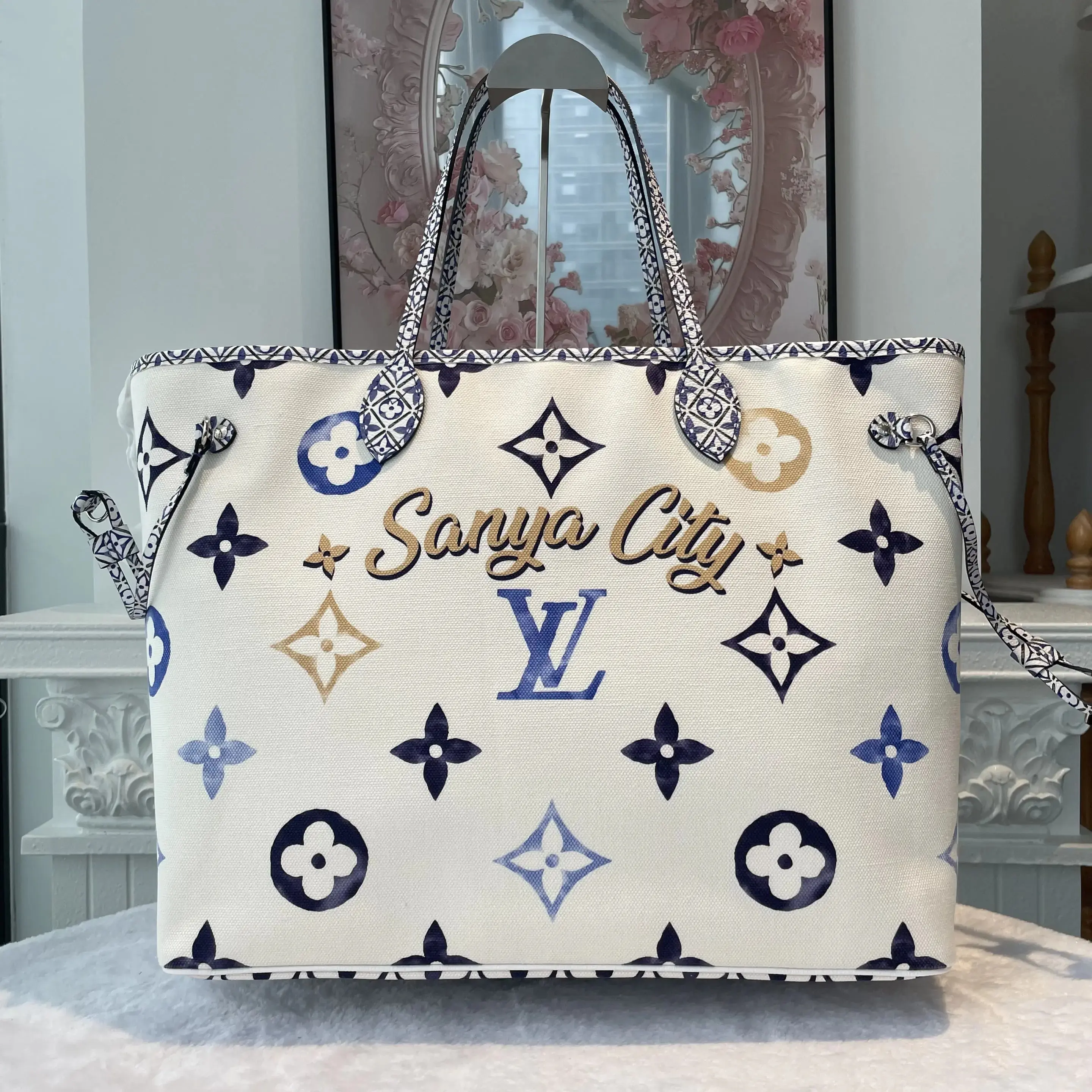 Pre-owned Louis Vuitton Canvas Tote Bags BJ110MC050135 Sanya City Neverfull GM Tote Bag