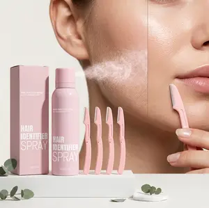 SilkSkyn Hair Identifier Spray & Precision Dermaplaning Kit for Radiant Glass Skin 1 Spray 4 Razors Botanical-Infused Gentle Formula for All Skin Types