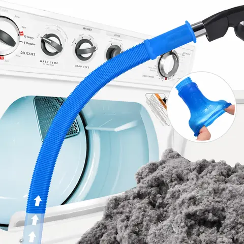 Dryer Vent Cleaner Hose - Home Cleaning Tool with Flexible Tube, EVA Elastic Universal Connector, Slender Long-Reach Lint Remover, Deep-Cleaning Vacuum Attachment for All Vacuum Cleaners, Reduces Lint Buildup & Hidden Dust, Aids Fire Prevention