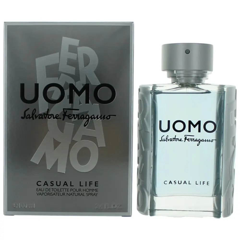 Salvatore Ferragamo Uomo Casual Life Eau de Toilette Spray for Men, 3.4 oz