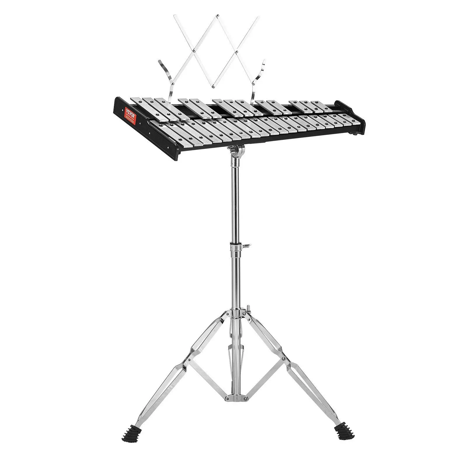 VEVOR 32 Note Glockenspiel Xylophone Bell Kit, Professional Percussion Instrument Set with Mallets, Drum Sticks, Music Stand, Adjustable Stand and Carrying Bag for Students & Adults