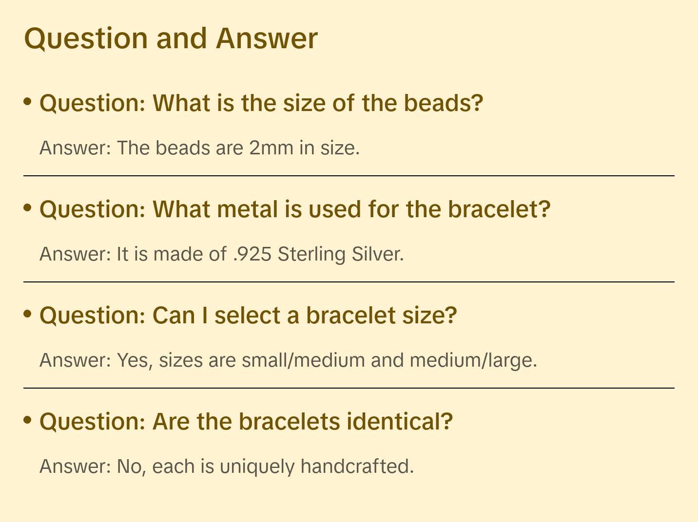 Beaded Stack Bracelet - 2mm