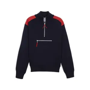 PUMA Mens X Noah Ski Half Zip Mock Neck Long Sleeve Sweater Casual Half Zip Half Zip - Blue