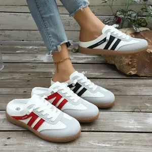 Women's Fashion Slip-on Sneakers Daily walking Backless Sneakers Casual Closed-Toe Flats for LadiesRAIMENTRY