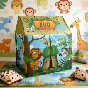 Kids Fun Castle Play Tent, Portable Foldable Playhouse, Ideal Birthday Christmas Halloween Thanksgiving Holiday Gift, No Accessories & Lights