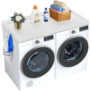 VEVOR Washer Dryer Countertop, 54x 27 Wooden Washer and Dryer Countertop with 2 Hooks, Laundry Machine Covers for The Top with Anti - Slip Pads, for Laundry Room Organization and Storage, WhiteVEVOR Super Brand Day