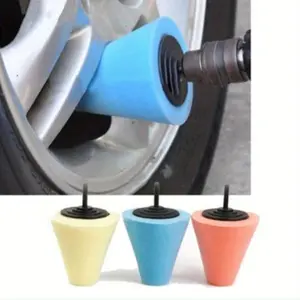 Auto Wheel Polishing Sponge Used for Electric Drill Car Polisher Tool 3inch/ 4inch Burnishing Ball Polishing Cone Car Hub Sponge Polishing Kit
