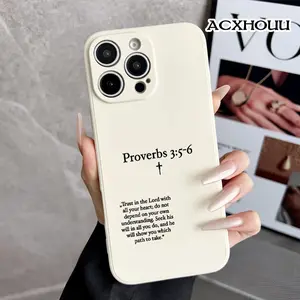 Case for iPhone 16 E Pro Max 15 Plus 14 13 12 11 XS XR Proverbs 3 5-6 Trust in Lord Anti-Slip Shockproof Durable TPU Silicone Rugged Phone Cover