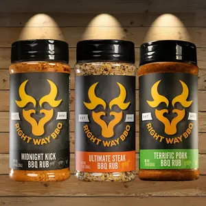 Right Way BBQ Triple Flavor Pack - Midnight Kick, Terrific Pork, and Ultimate Steak Rubs - Gluten-Free and Sugar-Free Seasonings - Spice