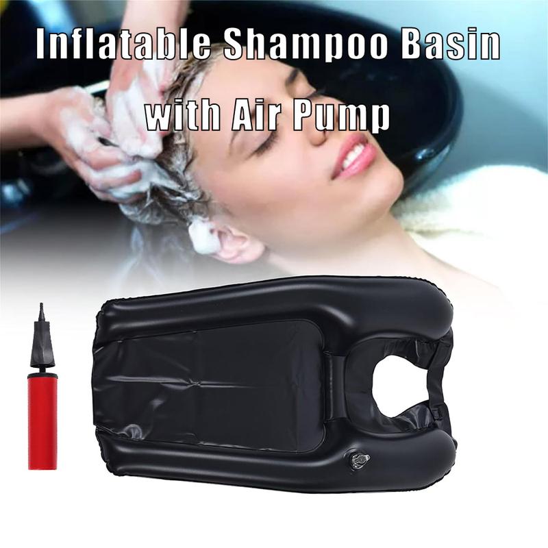 Portable Inflatable Shampoo Basin for Bedridden & Elderly, Hair Washing Sink with Hand Pump, Mobile Hair Spa Salon at Home, Bedside Hair Wash Tray for Seniors & Kids