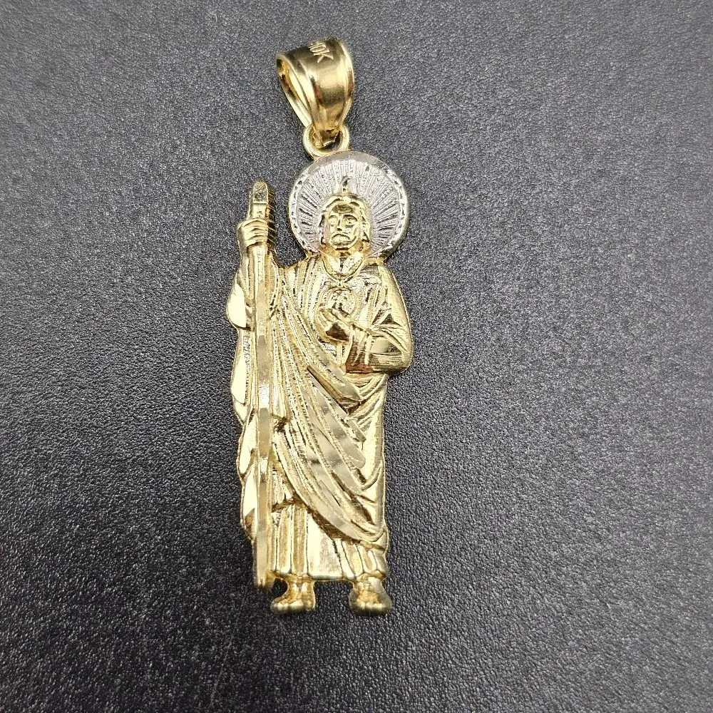 10k Gold St. Jude Design Pendant, Everyday Wear Jewelry