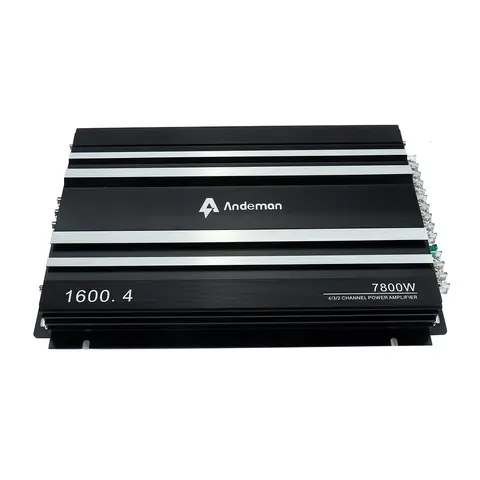 Andeman 4-Channel 12V-13.8V Vehicle Amplifier, Compact 4ch Surround Sound Car Stereo Component, 33x22x4.5 cm, Efficient Cooling Design, 4x65W High Power Output, Secure Interface, Included Mounting Hardware