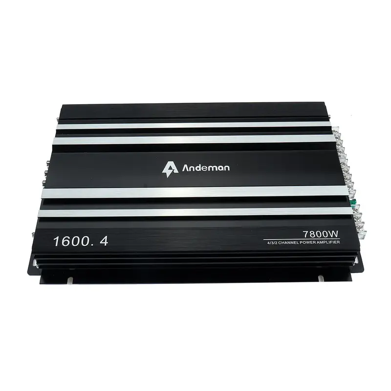 Andeman 4-Channel 12V-13.8V Vehicle Amplifier, Compact 4ch Surround Sound Car Stereo Component, 33x22x4.5 cm, Efficient Cooling Design, 4x65W High Power Output, Secure Interface, Included Mounting Hardware