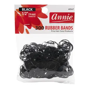 Annie Rubber Bands 300Ct Black (12 PCS)
