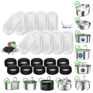 Cat Water Fountain Filter Set, 10/16/22-Piece Replacement Filters for Dogs & Cats, Fits 108oz/3.2L Stainless Steel Fountain