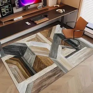 Patterned Non-Slip Bathroom Mat, Soft Flannel Short Pile Carpet for Living Room Bedroom Kitchen Office Bath Shower Decor