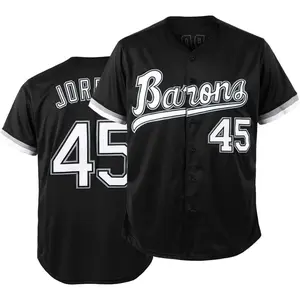 Men‘s 90s Outfit for Men and Women,Barons #45 Unisex Hip Hop Clothes,Baseball Jersey Shirts for Party Baseball Gift Football Uniform Sporty Breathable Training Mesh