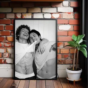Black And White Connor Storrie&Ilya Rozanov Poster,Hollanov Heated Rivalry Wall Art, Hockey Romance Couple Decor, Enemies to Lovers Fan Gift (No Framed)