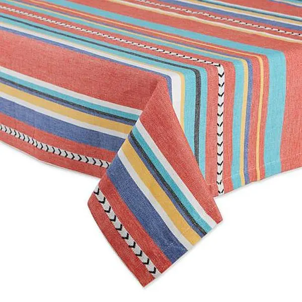Design Imports 52" x 52" Verano Stripe Tablecloth
