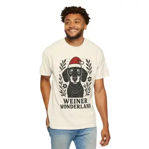Weiner Wonderland Dachshund Santa Hat T-Shirt | Christmas Dog Tee Comfort Colors