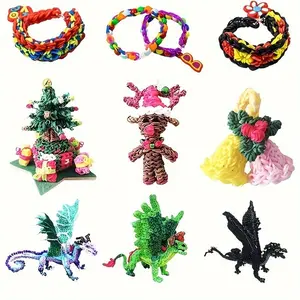 A brand-new handmade set, featuring solid-color woven straps, a set of homemade bracelets, wristbands, and hair bands. Suitable as birthday, Christmas gifts, or party supplies.