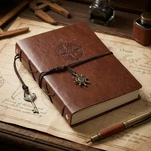 Vintage Kraft Paper Notebook, A6 Size with Tearable Pages & Thick Cover. Portable Diary for Business, Office, Study. Water-Resistant & Durable Multi-Scene Journal Set. Retro Writing Notebook & Planner.